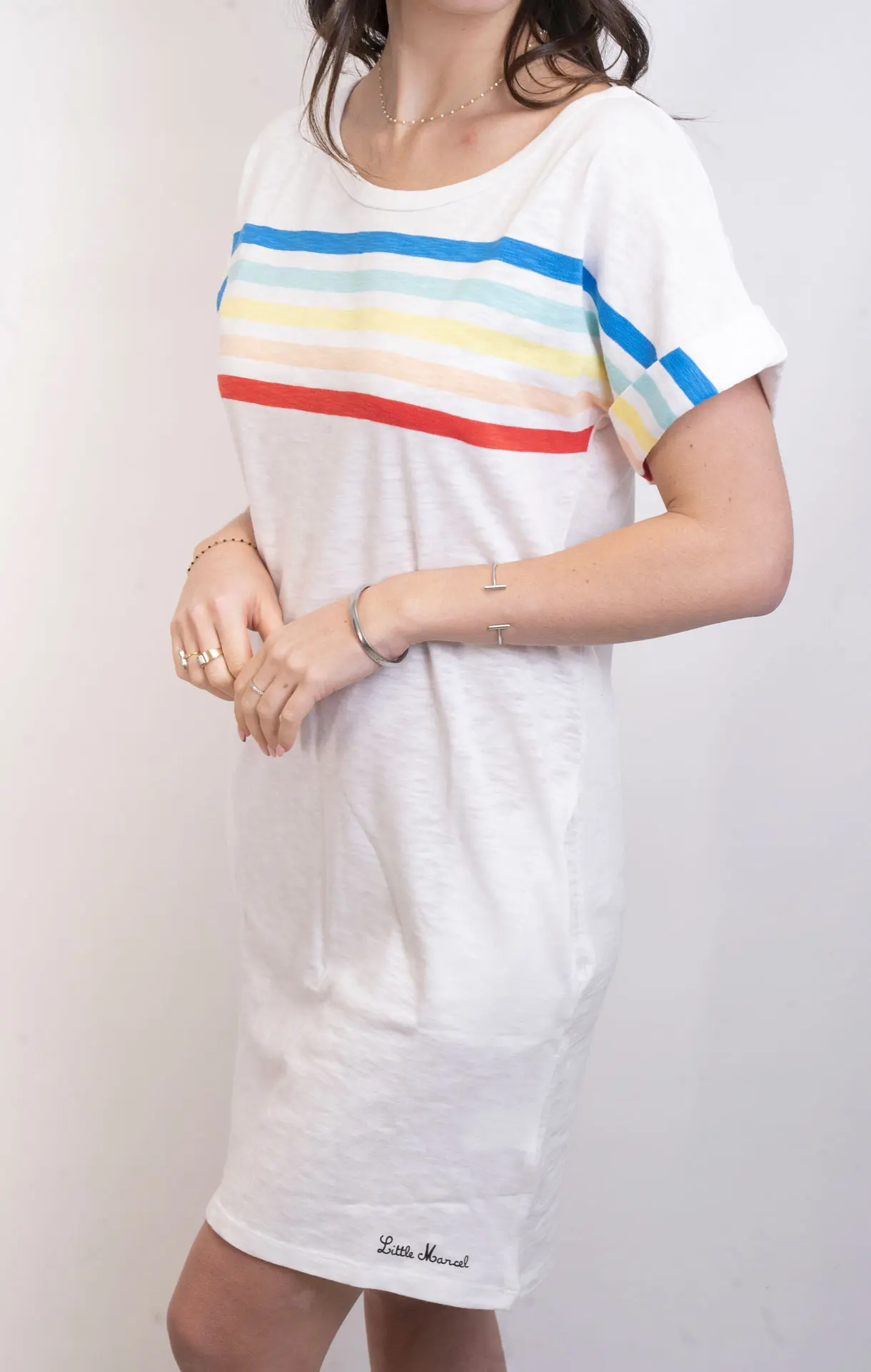 Robe Blanche Robe Tee Shirt Courte Femme Robe Mi-Longue Femme