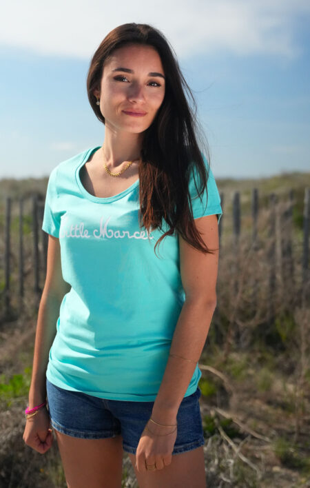 Tee-shirt manches courtes femme THINKS TURQUOISE