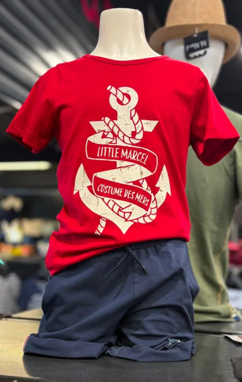 T-shirt mc Garçon JUNIOR ROUGE