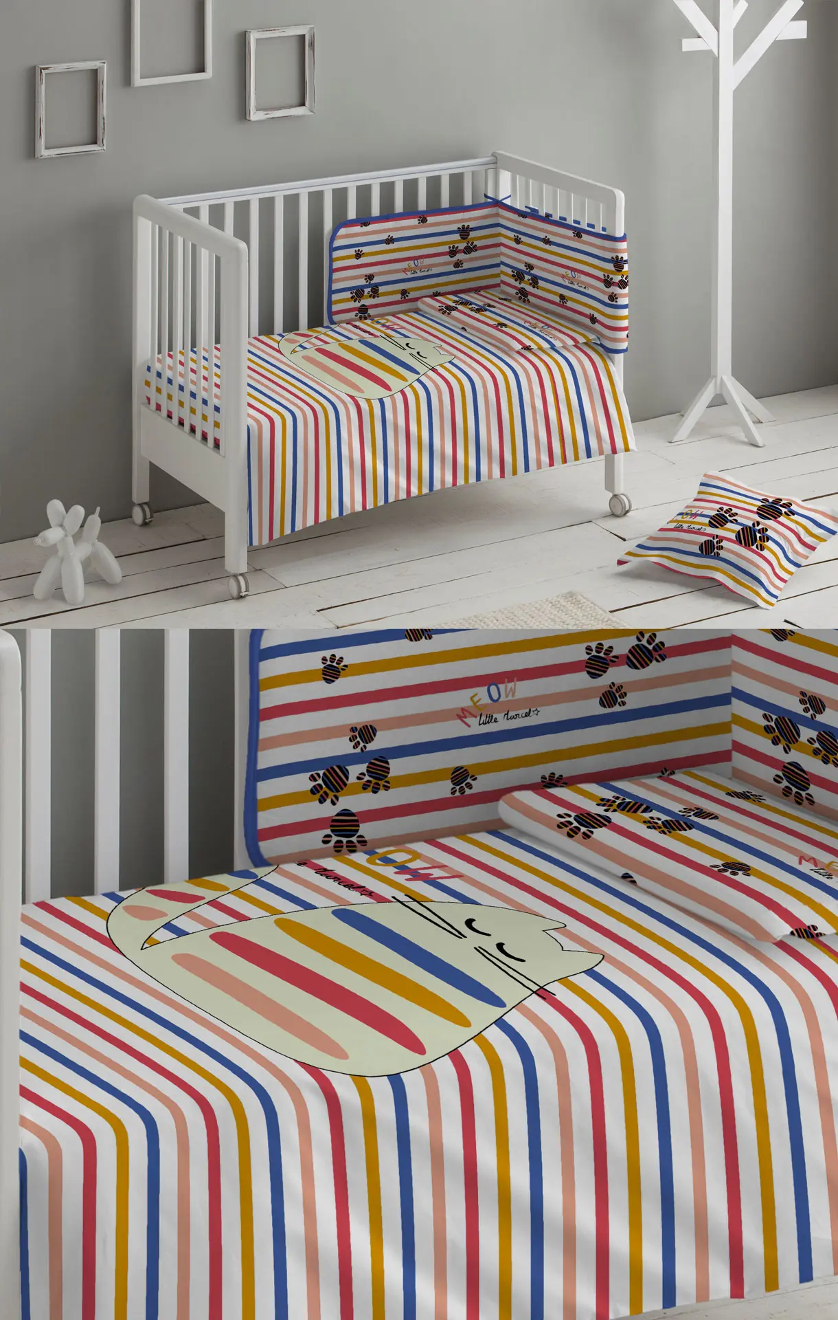 Parure De Lit 3 Pièces Fanny & Céline - Housse De Couette 240x220cm + 2 Taies 65x65cm - Percale 100% Coton 80 Fils - Fermeture Boutons - 8