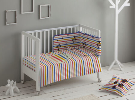 HOUSSE DE COUETTE COTON CRECHE 100X120 + 50X30 CHAT MULTI