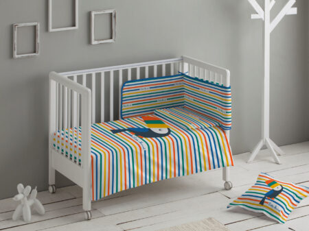 HOUSSE DE COUETTE COTON CRECHE 100X120 + 50X30 TUCAN MULTI